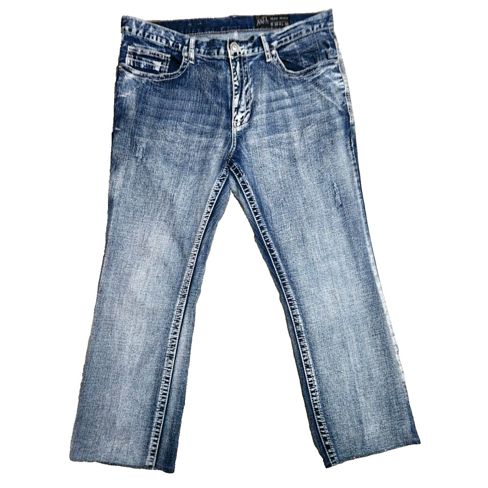 TK AXEL Slim Boot Jeans Men's 36x30* (Fits 36x28) Stretch Medium Wash Blue Denim